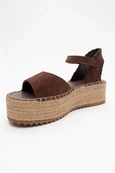 Forever & Always Shoes Serez Leather Platform Espadrilles Sandal