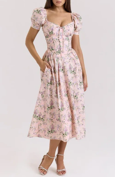 House Of Cb Lulabell Puff Sleeve Midi Dress