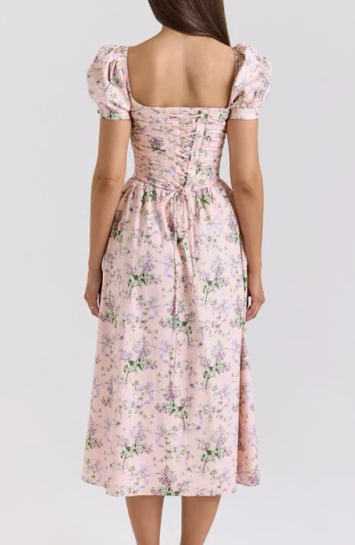 House Of Cb Lulabell Puff Sleeve Midi Dress