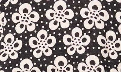 Cece Mixed Floral Linen Blend Dress In Black