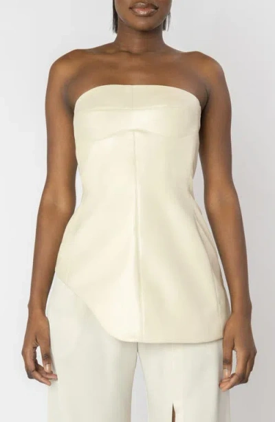 Israella Kobla Indira Strapless Faux Leather Corset Top