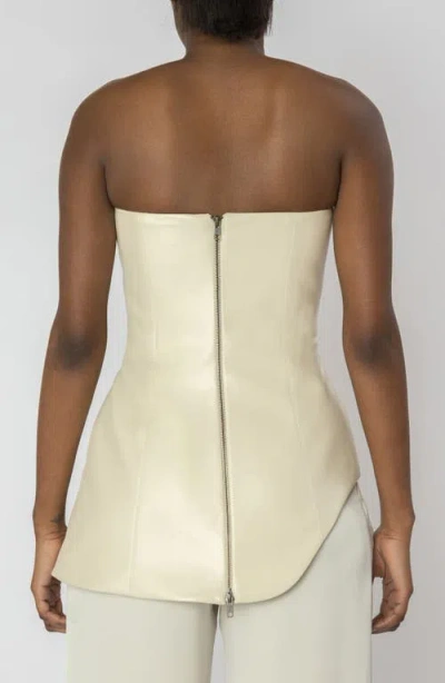 Israella Kobla Indira Strapless Faux Leather Corset Top