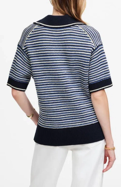 Madewell Stripe Johnny Collar Sweater T-shirt
