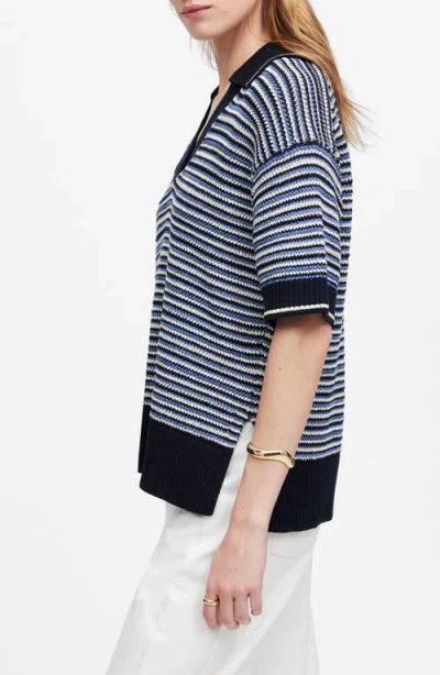 Madewell Stripe Johnny Collar Sweater T-shirt