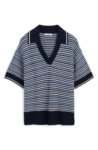 Madewell Stripe Johnny Collar Sweater T-shirt