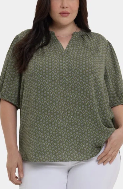 Nydj Short Puff Sleeve Popover Top