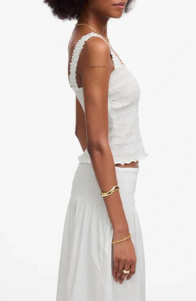 Madewell Smocked Poplin Tank Top