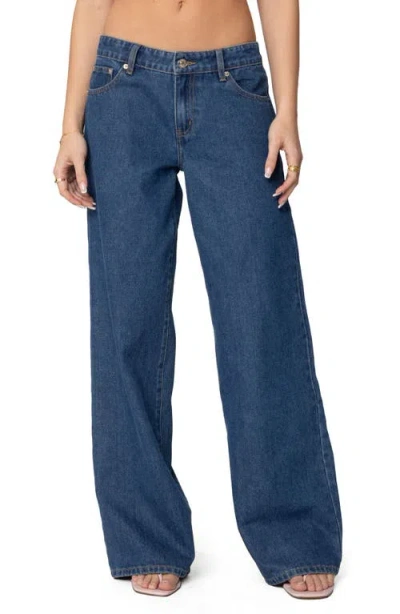 Edikted Lacey Pocket Low Rise Medium Rinse Wash Jeans
