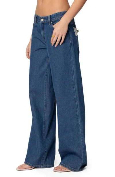 Edikted Lacey Pocket Low Rise Medium Rinse Wash Jeans