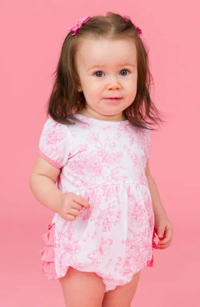 Rufflebutts Butterfly Garden Toile Bubble Romper & Head Wrap Set