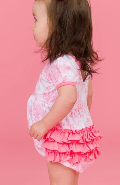 Rufflebutts Butterfly Garden Toile Bubble Romper & Head Wrap Set