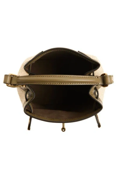 Mulberry Mini Islington Woven Raffia & Leather Bucket Bag
