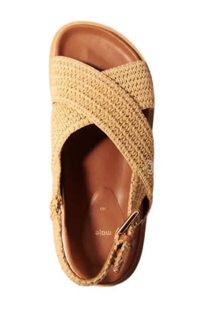 Maje Raffia-effect Flat Sandals