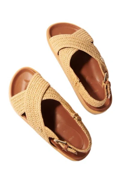 Maje Raffia-effect Flat Sandals