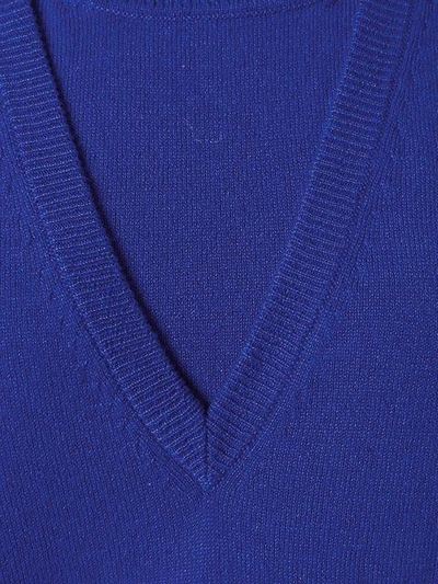 Shop Maison Margiela Cashmere Layered Pullover Sweater - Blue