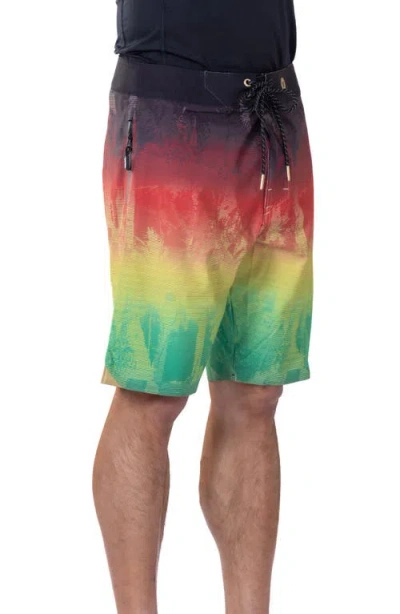 Vast Sunset Palm Texture Ii Stretch Board Shorts