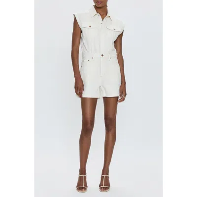Pistola Nina Denim Dress In Eggshell