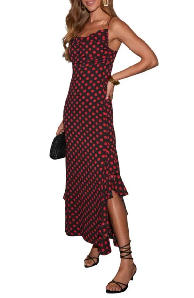 Vici Collection Amala Dot Ruffle Maxi Dress