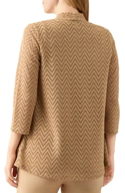 Kasper Open Stitch High-low Cardigan