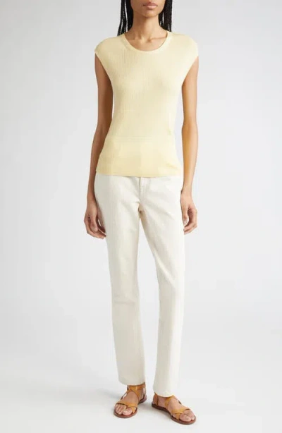 Lafayette 148 New York Cap Sleeve Rib Knit Top