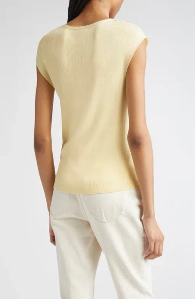 Lafayette 148 New York Cap Sleeve Rib Knit Top