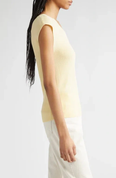 Lafayette 148 New York Cap Sleeve Rib Knit Top