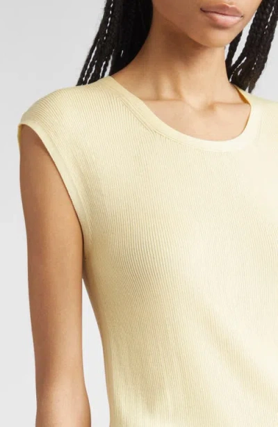 Lafayette 148 New York Cap Sleeve Rib Knit Top