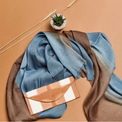 Studio Variously Mahogany Sky Soft Linen Silk Handloom Scarf