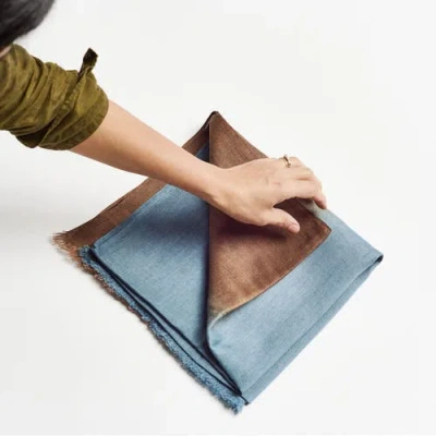 Studio Variously Mahogany Sky Soft Linen Silk Handloom Scarf