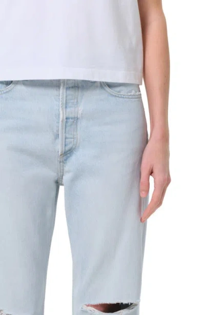 Agolde '90s Ripped Mid Rise Crop Relaxed Straight Leg Jeans
