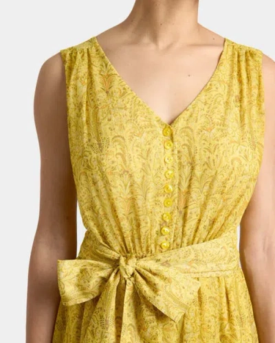 Santorelli Lanita Sleeveless Fit And Flare Hi Lo Dress In Printed Georgette