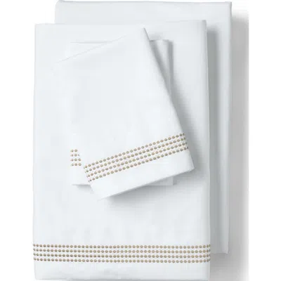 Lands' End Supima Cotton No Iron Sateen Embroidered Sheets