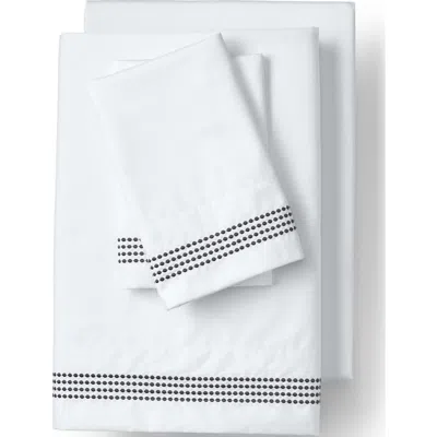 Lands' End Supima Cotton No Iron Sateen Embroidered Sheets