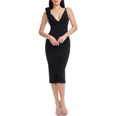 Dress The Population Nissas Body-con Midi Dress In Black