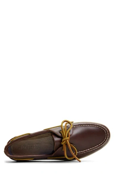 Sperry Authentic Original 2 Eye Leather Boat Shoes Brown