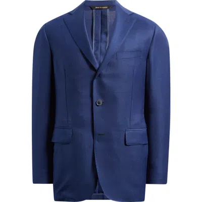 Heritage Gold Blue Wool & Silk Sport Coat