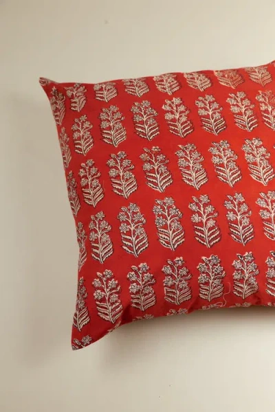 Ninéh Red Ember Hand Block Print Pillow