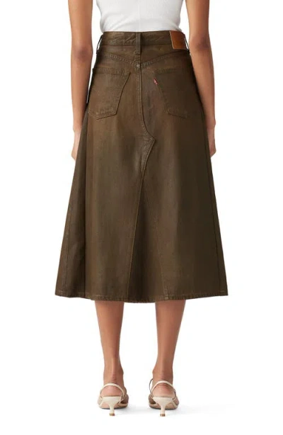 Levi's Pay Day Coated Denim Midi Skirt