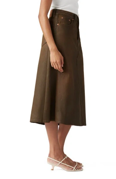 Levi's Pay Day Coated Denim Midi Skirt