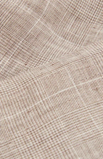 Reiss Oatmeal Slim Fit Check Adjuster Trousers With Turn-ups