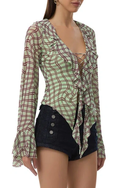 Afrm Cadence Lace-up Long Sleeve Top