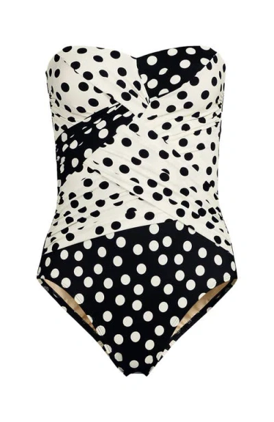 Shop Lands' End Plus Size Slender Suit Wrap Bandeau One Piece Swimsuit