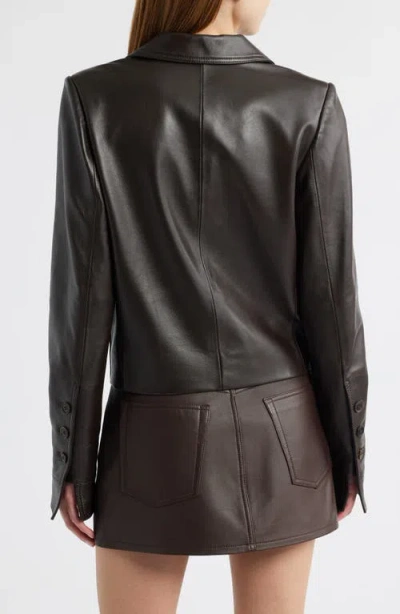Frame Lambskin Leather Snap Button Patch Pocket Mini Skirt