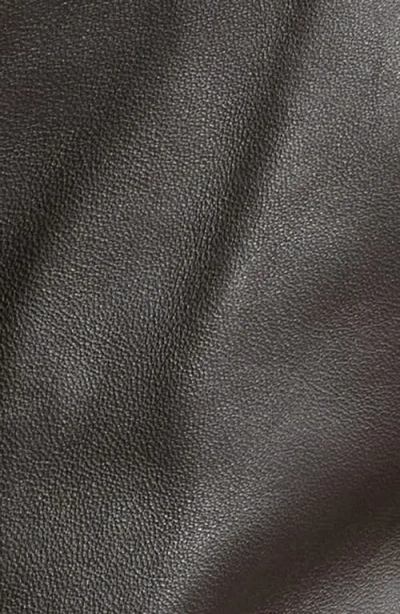 Frame Lambskin Leather Snap Button Patch Pocket Mini Skirt