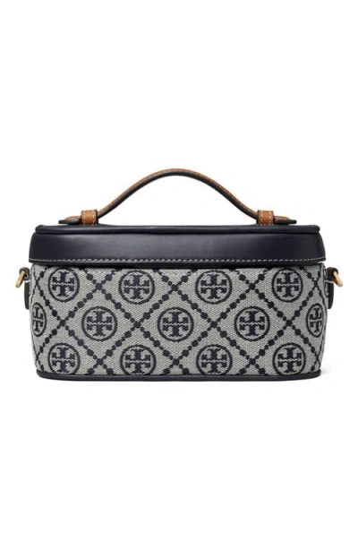 Tory Burch T Monogram Jacquard & Leather Vanity Train Case