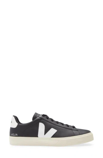Veja Campo Black And White Low Top Sneakers In Vegan Leather Man In Black