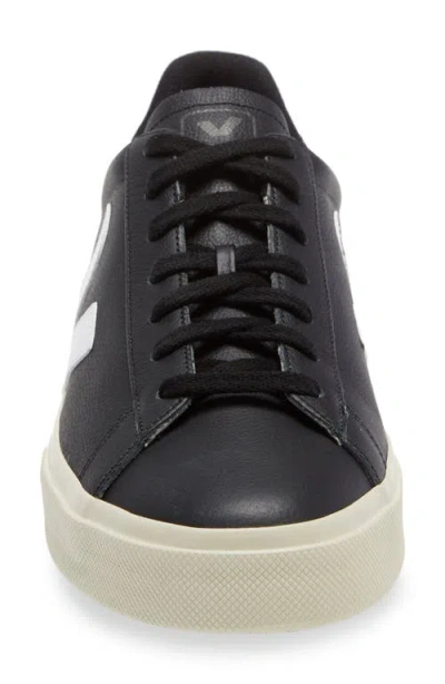 Veja Campo Black And White Low Top Sneakers In Vegan Leather Man In Black