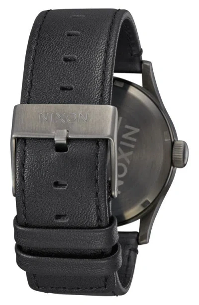 Nixon The Sentry Leather Strap Watch, 42mm