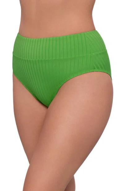 S3 Ribbed Banded High Waist Swim Bottoms