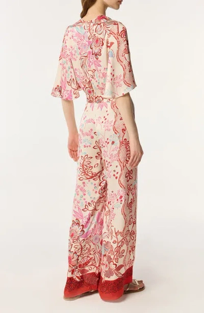 Poupette St Barth Celie Flutter Sleeve Wide Leg Jumpsuit
